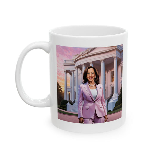 Kamala White House 11oz Mug, Best Kamala Mug Gift, Kamala Harris 2024, Kamala Digi-Art White House Mug, Vote Harris 2024, Kamala Momala