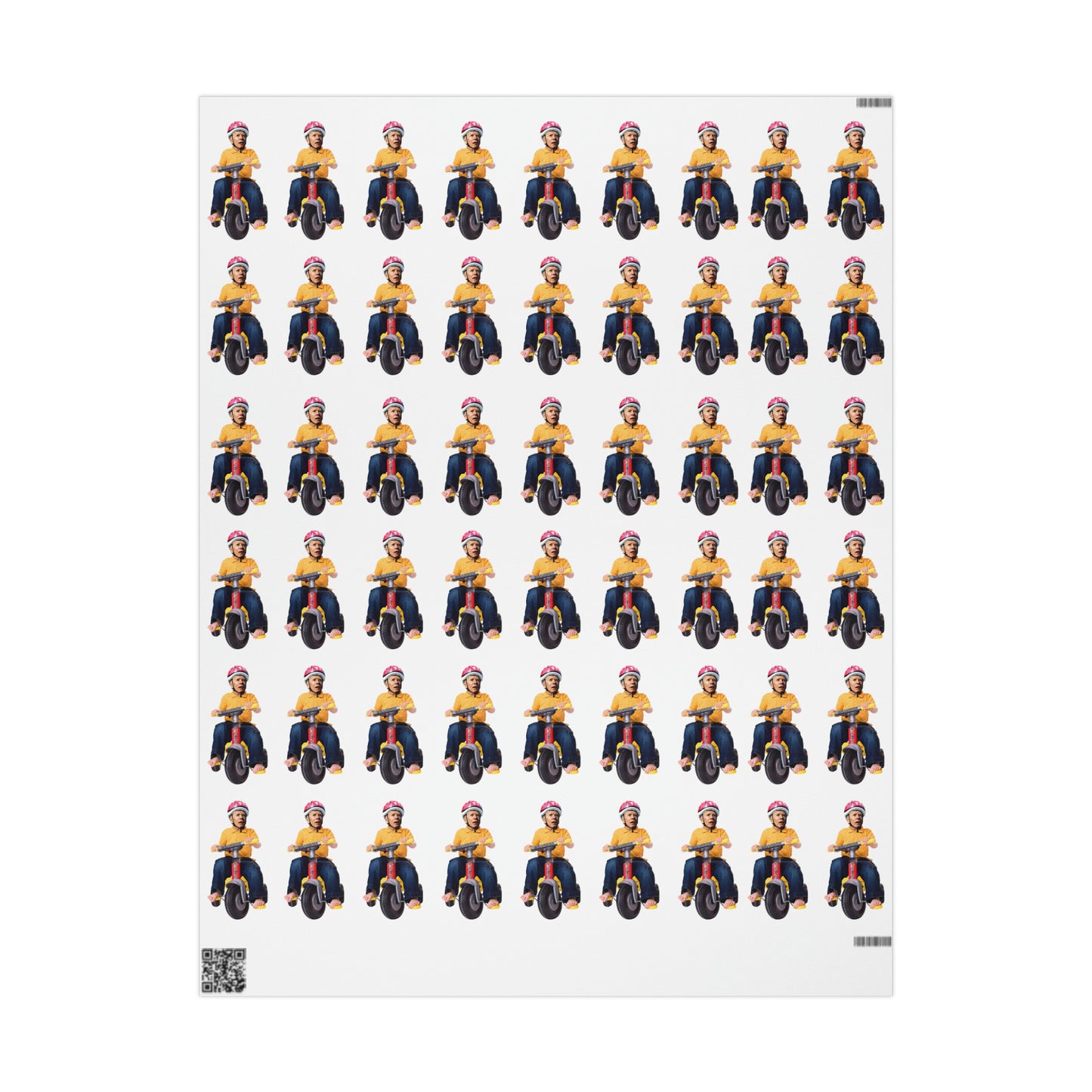 Toddler Biden Brandon Wrapping Paper - Funny Gift Wrap Biden Bike Gift Pro Trump Christmas Wrap