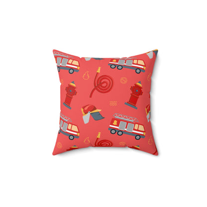 Firefighter Pillow Gift for Fire House - Fire Department Spun Polyester Square