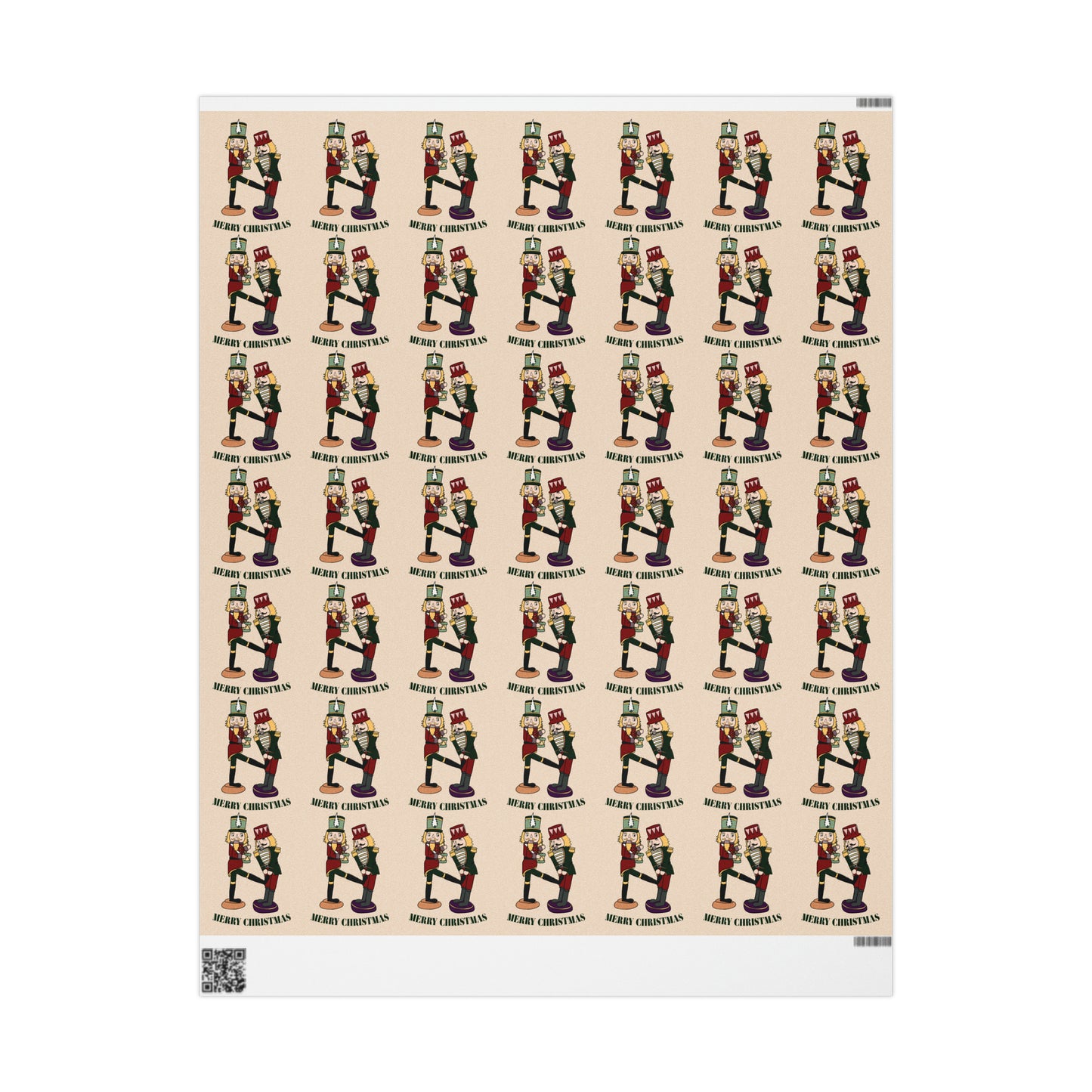 Funny Christmas Nutcrackers Wrapping Paper Nutcracker Kicking Nutcracker Gift Wrap Christmas Gifts