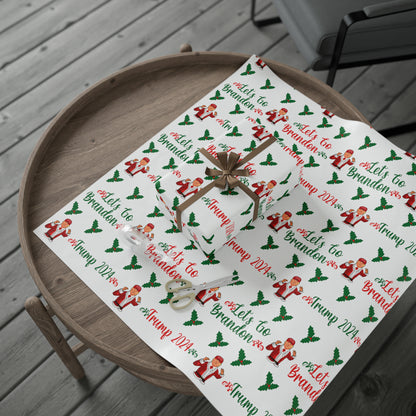 Christmas Trump 2024 Let's Go Brandon Wrapping Paper for Gifts