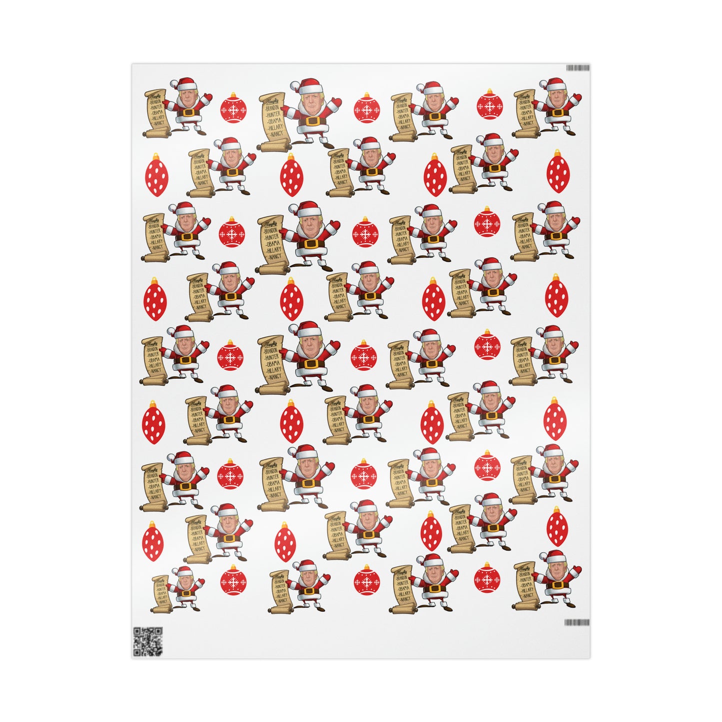 Great Santa Trump Wrapping Paper for Gifts - Trump's Naughty List Christmas Gift Wrap