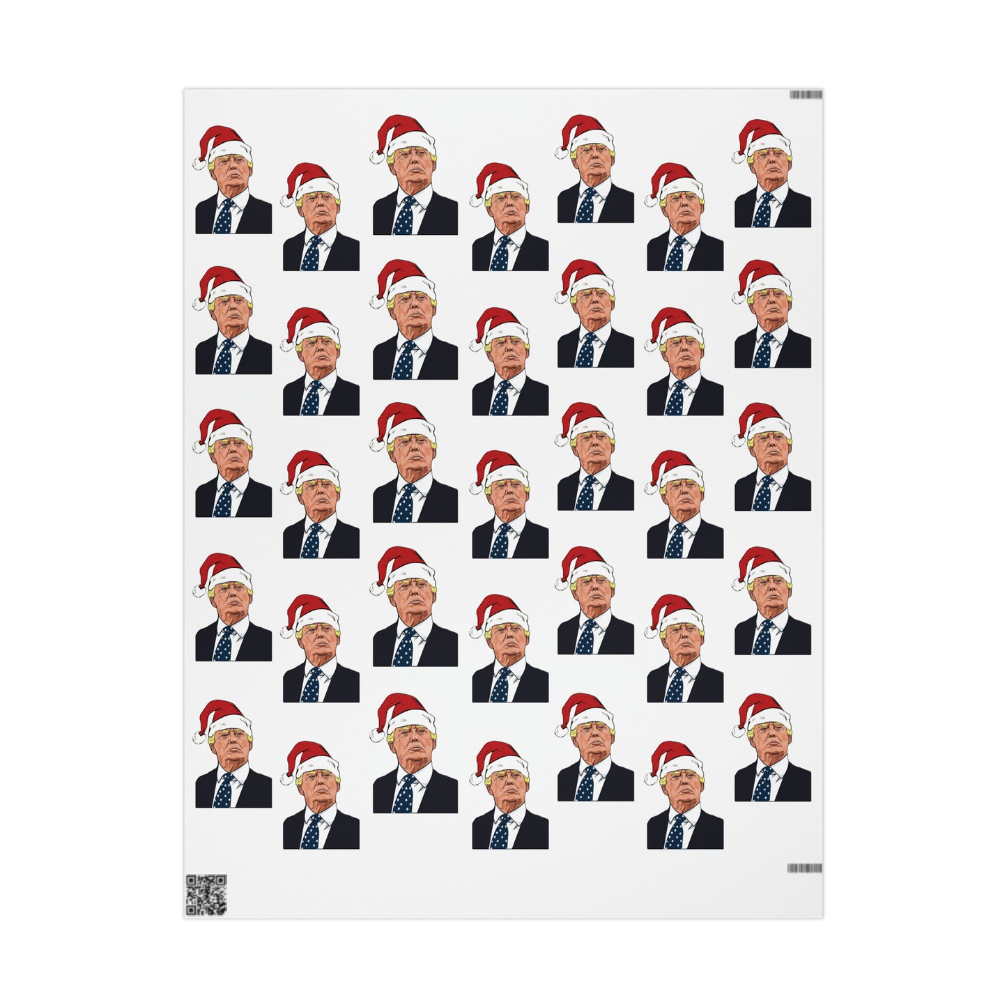 Santa Trump Wrapping Paper for Gifts - Pro Trump Christmas Gift Wrap Christmas Trump 2024 Santa Hat
