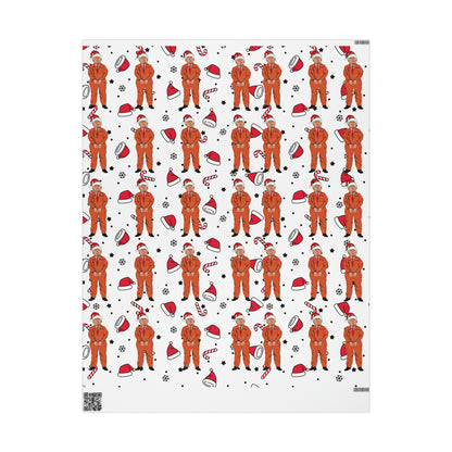 Funny Trump Orange Prison Suit Wrapping Paper for Gifts - Pro Biden Christmas Gift Wrap