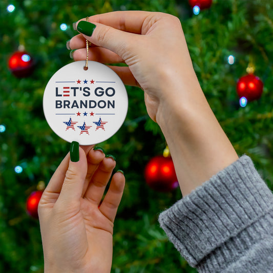 Let's Go Brandon Christmas Ornament USA Let's Go Brandon Trump Christmas Ornament