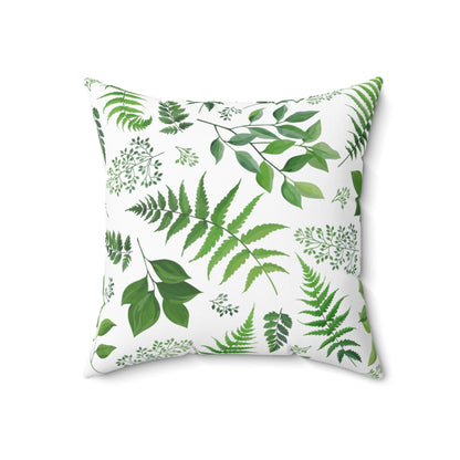 Floral Ferns Tropical Leaves Ferns Print Spun Polyester Square Pillow