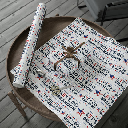 Let's Go Brandon Style USA Wrapping Paper for Gifts - Trump Maga Let's Go Brandon Trump Christmas Gift Wrap