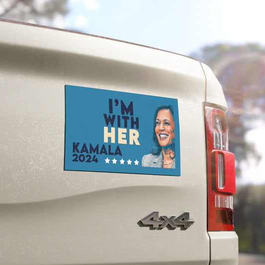 I'm With Her, Kamala Harris Magnet, Durable Vinyl Weatherproof Magnet, Kamala Bumper Magnet, Kamala 2024 Car Magnet, I'm With Kamala 2024