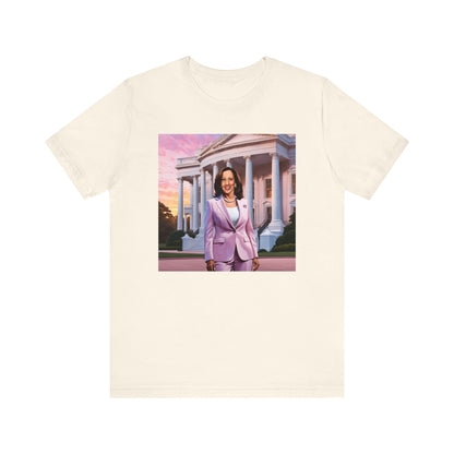 Kamala White House Art Shirt, Kamala Shirt, Bella Canvas 3001 Unisex T-Shirt, Kamala Harris President, Kamala Pink White House, Kamala 2024