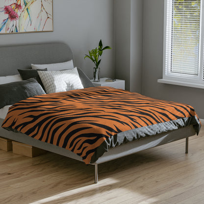 Terrific Tiger Stripe Theme Throw Sofa Bed Blanket Tiger Stripes - Soft Thick Velveteen Minky Throw Blanket