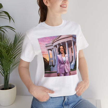 Kamala White House Art Shirt, Kamala Shirt, Bella Canvas 3001 Unisex T-Shirt, Kamala Harris President, Kamala Pink White House, Kamala 2024