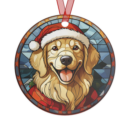 Cute Christma Dog Stained Glass Style Ornament Lightweight Shaterproof Metal Ornaments Christmas Dog Ornament Exchange Decoration Christmas