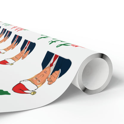 Top Trump Christmas Wrapping Paper - Trump Maga Gift - Funny Let's Go Brandon Trump Wrapping Paper