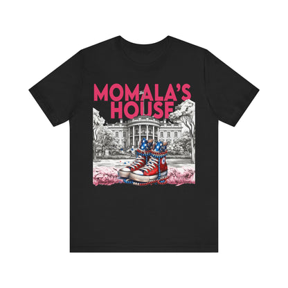 Momala, Momala's House, Madam President Kamala, Bella Canvas 3001 Unisex T-Shirt, Kamala Shirt, Kamala DNC Shirt, Kamala Chucks Pearls