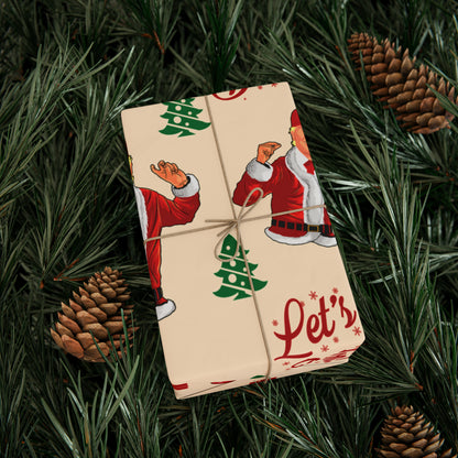 Funny Trump Christmas Wrapping Paper for Gifts - Let's Go Brandon Gift - Funny Santa Trump Wrapping Paper Christmas