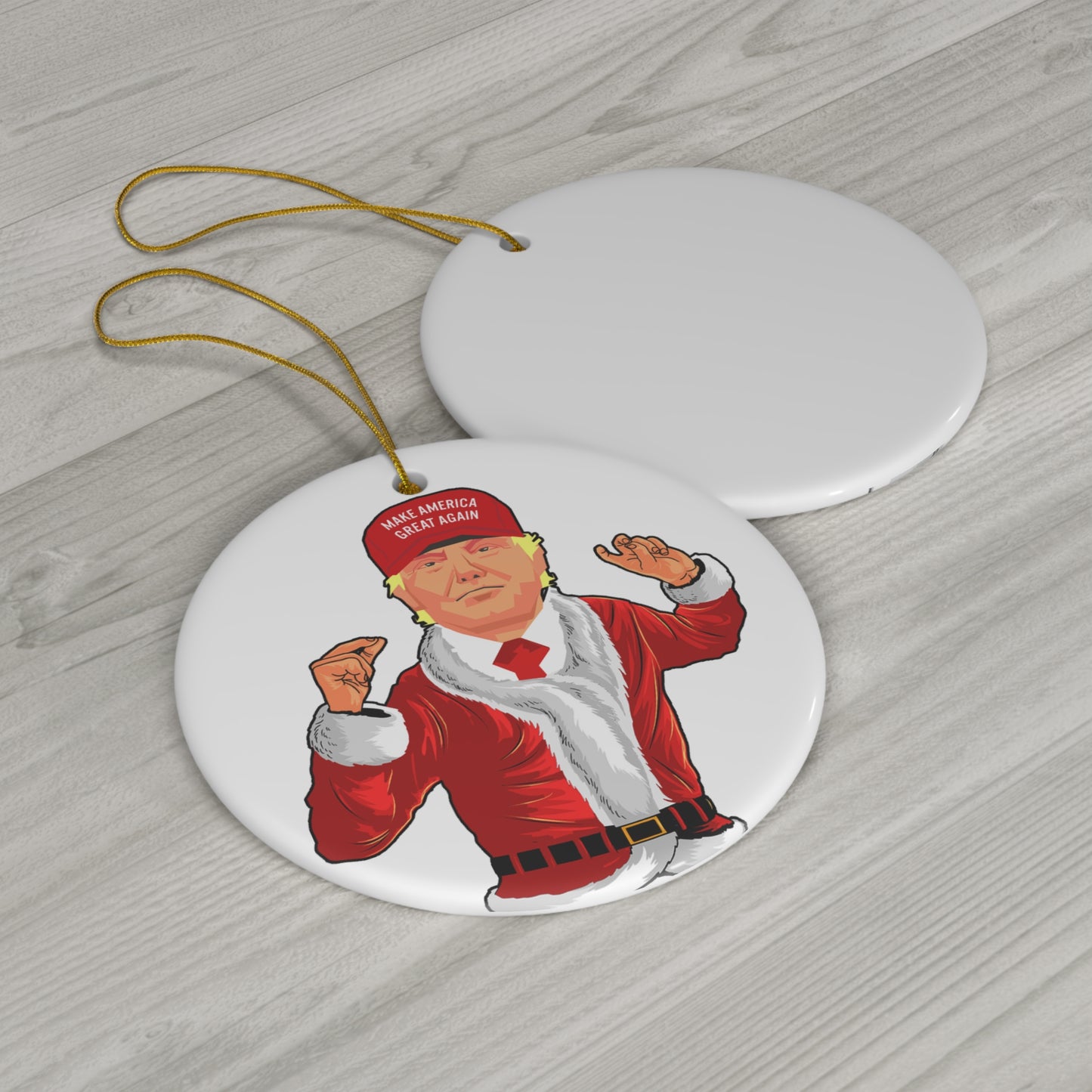 Funny Trump Christmas Ornament - Christmas Santa Trump MAGA Ornament