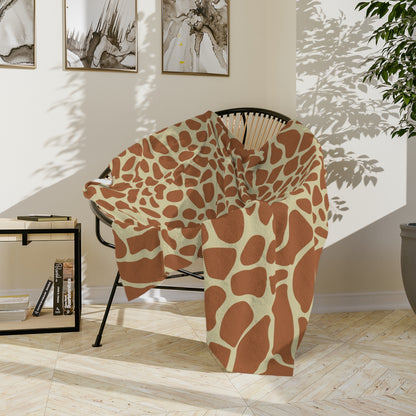 Gentle Giraffe Pattern Theme Throw Sofa Bed Blanket Giraffe Nursery - Soft Thick Velveteen Minky Throw Blanket