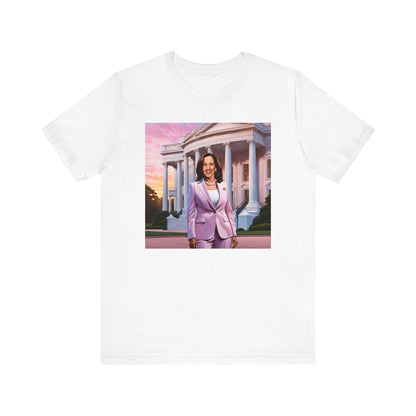 Kamala White House Art Shirt, Kamala Shirt, Bella Canvas 3001 Unisex T-Shirt, Kamala Harris President, Kamala Pink White House, Kamala 2024