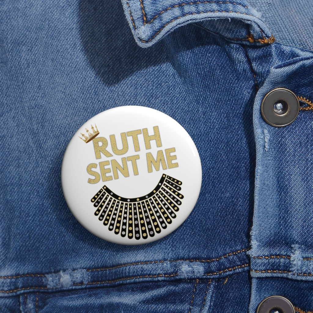 RUTH Sent Me Dissent Collar Pin - RBG Ruth Bader Ginsburg Custom Pin Buttons - RBG Vote Pins Voted Biden Harris Pins