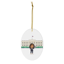 Load image into Gallery viewer, Madam Vice President Kamala Harris White House 2021 Ceramic Ornaments - Christmas Double Sided Ornament - Kamala First Woman VP Inaugurated
