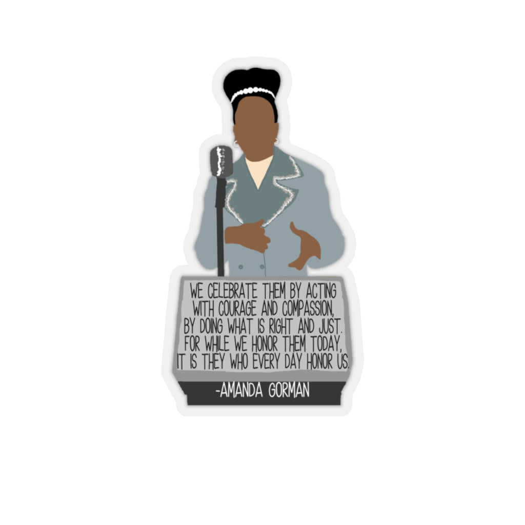 Amanda Gorman Super Bowl Poem Sticker - Amanda Gorman Sticker - Amanda Gorman Superbowl Sticker - Chorus of Captains Super Bowl