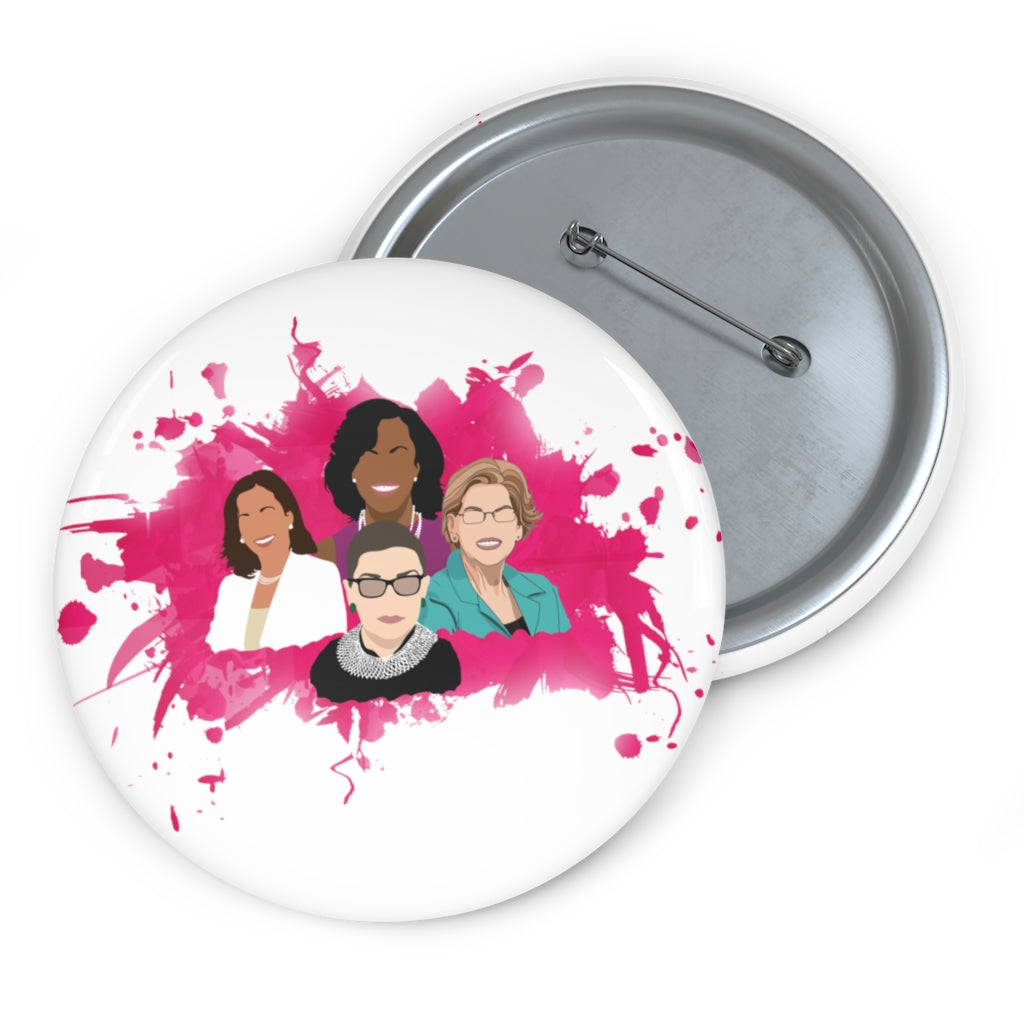 Kamala Ruth Elizabeth Michelle Pin - Abstract Pink Badass Powerful Women Pin Button - Inspire Women - Women's March Feminist Pin Button