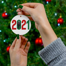 Load image into Gallery viewer, Bernie Sanders 2021 Christmas Ornaments - Bernie Mittens Ornament - Bernie 2021 Meme Ornament - Bernie Christmas 2021 Ornament Ceramic
