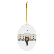 Load image into Gallery viewer, Madam Vice President Kamala Harris White House 2021 Ceramic Ornaments - Christmas Double Sided Ornament - Kamala First Woman VP Inaugurated
