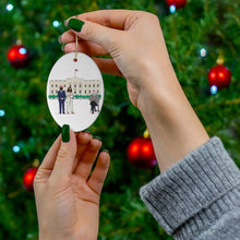 Load image into Gallery viewer, Bernie Sanders Mittens Christmas Ornament - President Biden Madam VP Kamala Harris at White House ft Bernie Sitting Chair Ceramic Ornaments
