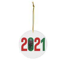 Load image into Gallery viewer, Bernie Sanders 2021 Christmas Ornaments - Bernie Mittens Ornament - Bernie 2021 Meme Ornament - Bernie Christmas 2021 Ornament Ceramic
