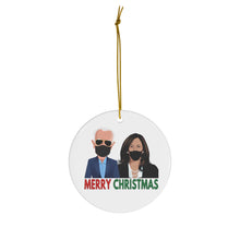 Load image into Gallery viewer, President Elect Joe Biden Kamala Harris Merry Christmas Ceramic Ornaments - Biden Harris Christmas Ornaments - Double Sided Ornaments
