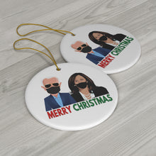 Load image into Gallery viewer, President Elect Joe Biden Kamala Harris Merry Christmas Ceramic Ornaments - Biden Harris Christmas Ornaments - Double Sided Ornaments
