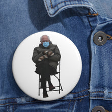 Load image into Gallery viewer, Bernie Sitting Chair Meme Pin Buttons - Bernie Sanders Mood Funny Meme Feel the Bern Inauguration Biden Custom Pin Buttons

