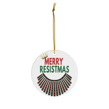 Load image into Gallery viewer, RBG Ruth Bader Ginsburg Christmas Ornament - Merry Resistmas Ornament Notorious RBG Double Sided Ceramic Ornaments
