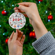 Load image into Gallery viewer, 2020 Ornament Double Sided - 2020 A Year to Remember - Quarantine Ornament - 2020 Rewind - Gift Round Ceramic Ornament - Fauci Mask Graduate
