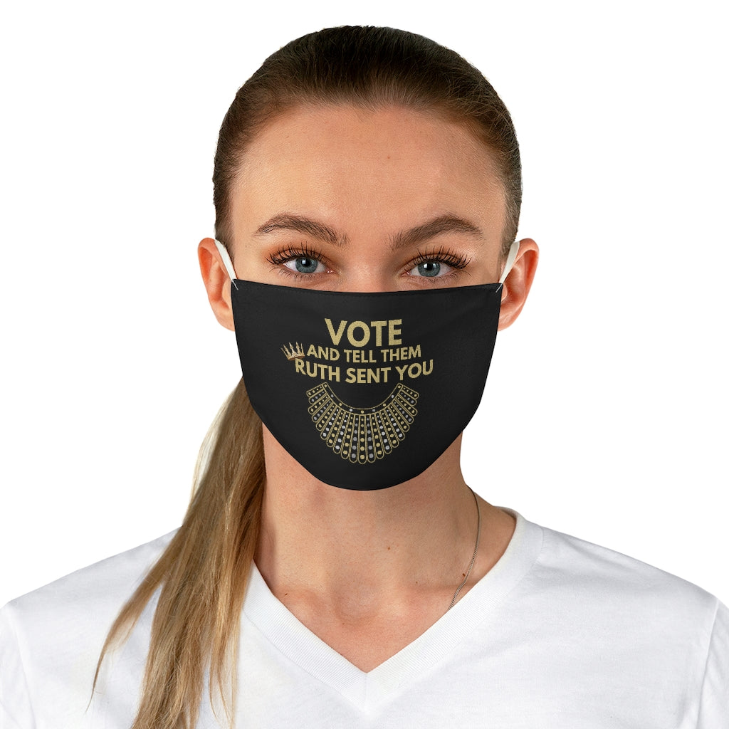 Vote RBG Mask - Vote and tell them Ruth sent YOU - RBG Mask - Ruth Bader Ginsburg Mask