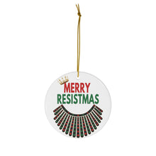 Load image into Gallery viewer, RBG Ruth Bader Ginsburg Christmas Ornament - Merry Resistmas Ornament Notorious RBG Double Sided Ceramic Ornaments
