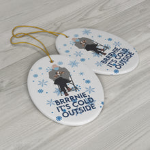 Load image into Gallery viewer, Bernie Sanders Ornaments - Bernie Christmas Ornament Brrrnie It&#39;s Cold Outside Christmas Bernie Mittens Double Sided Ceramic Ornaments
