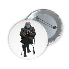 Load image into Gallery viewer, Bernie Sitting Chair Meme Pin Buttons - Bernie Sanders Mood Funny Meme Feel the Bern Inauguration Biden Custom Pin Buttons
