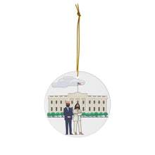 Load image into Gallery viewer, President Joe Biden VP Kamala Harris White House Ornament - Double Sided Round Ceramic Biden Ornament - President Elect Mask USA Kamala
