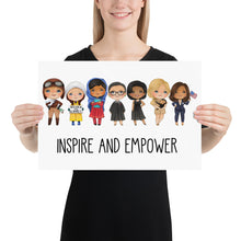 Load image into Gallery viewer, Inspirational and Empowered Women - Educational School Classroom or Nursery Theme Poster - Inspire and empower - Kamala, Obama, RBG, Malala

