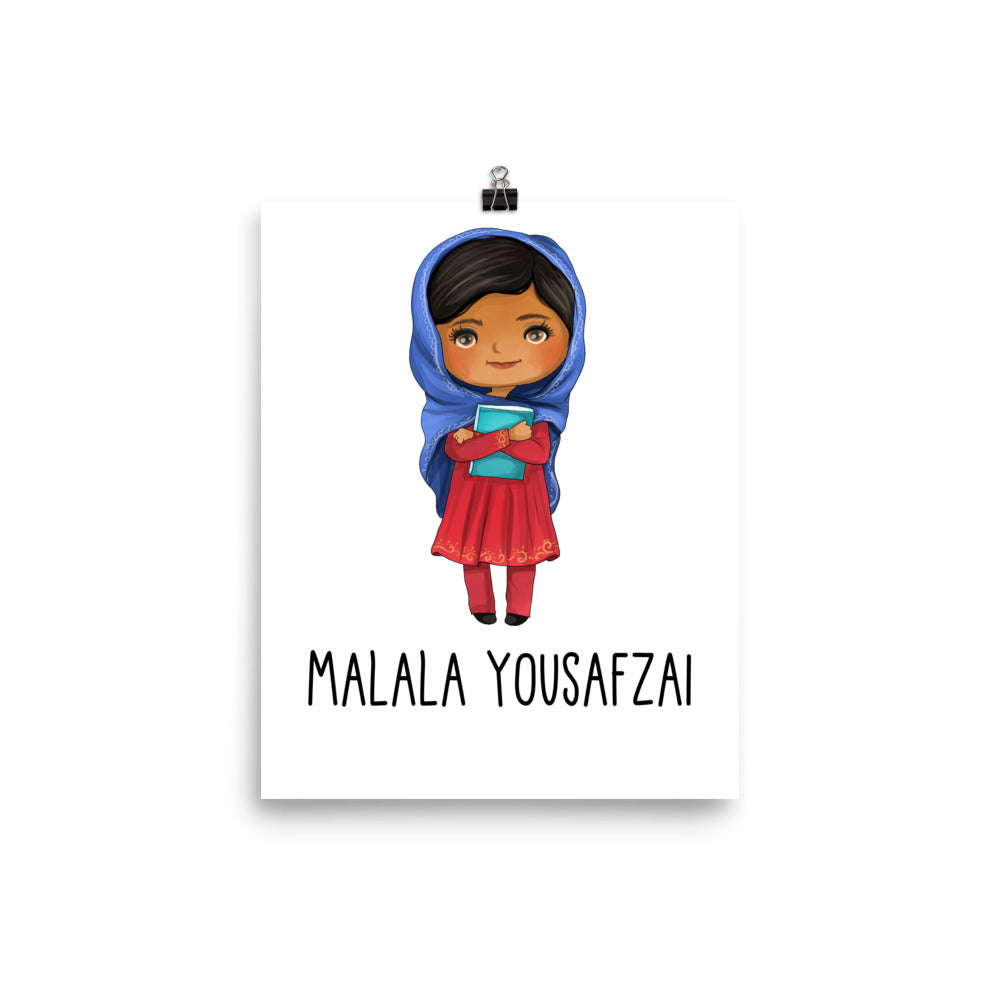 Malala Yousafzai Empowered and Inspirational Women Wall Poster for Educational School Classroom or Nursery Theme 8x10 Poster
