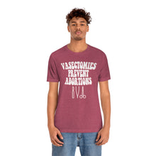 Load image into Gallery viewer, Vasectomies Prevent Abortions Shirt - Vintage Style Pro Choice Safe Legal Abortion Uterus Reproductive Feminist Bella Canvas Tshirt Snip
