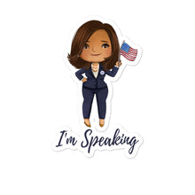 Load image into Gallery viewer, Kamala Harris Inauguration Stickers - Madam Vice President Kamala Devi Harris Quote I&#39;m Speaking - Laptop Vinyl Bubble-free stickers
