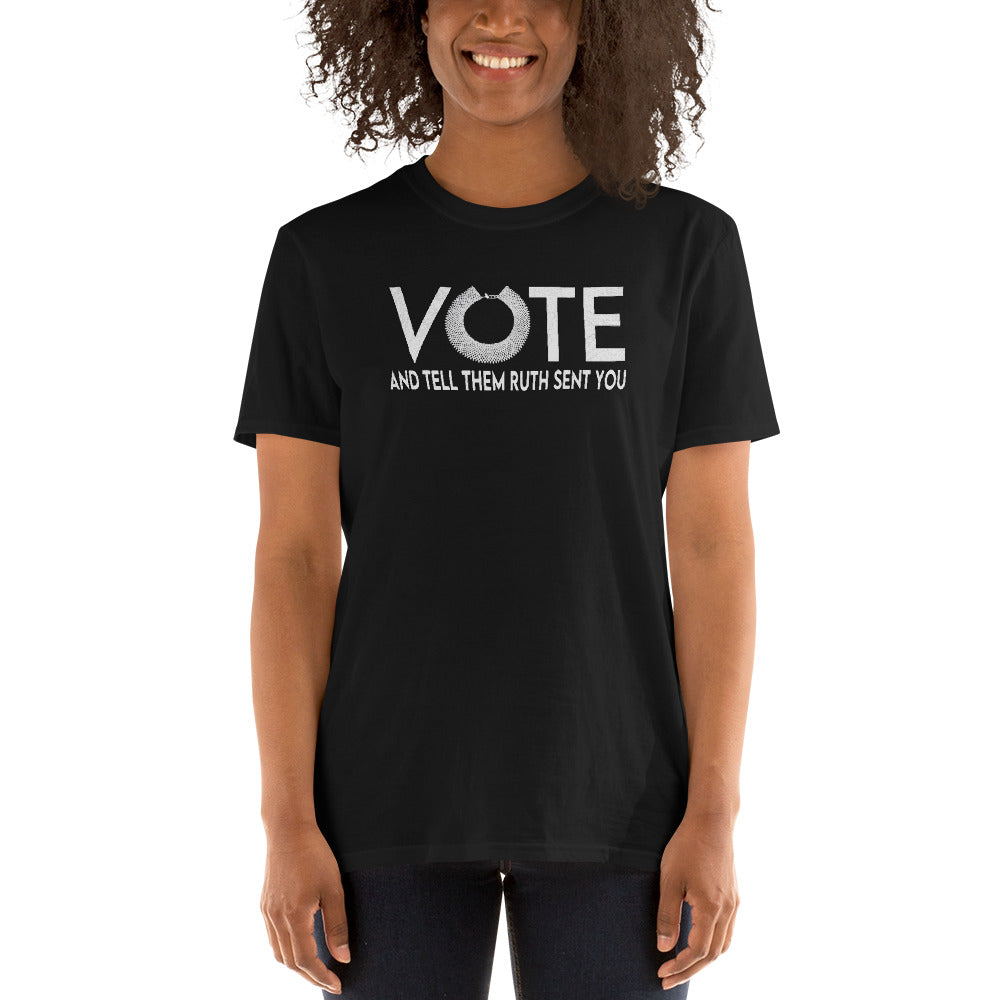 Vote Tshirt Vote and tell them Ruth Sent you - RBG Vote Dissent Collar T-shirt - Notorious RBG Unisex Vote Shirt - Let's Vote in Her Honor