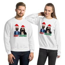 Load image into Gallery viewer, President Joe Biden VP Kamala Harris Christmas Sweatshirt - Biden Harris Mask Ugly Christmas Sweater - Christmas Snowflake Unisex Sweatshirt
