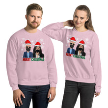 Load image into Gallery viewer, President Joe Biden VP Kamala Harris Christmas Sweatshirt - Biden Harris Mask Ugly Christmas Sweater - Christmas Snowflake Unisex Sweatshirt
