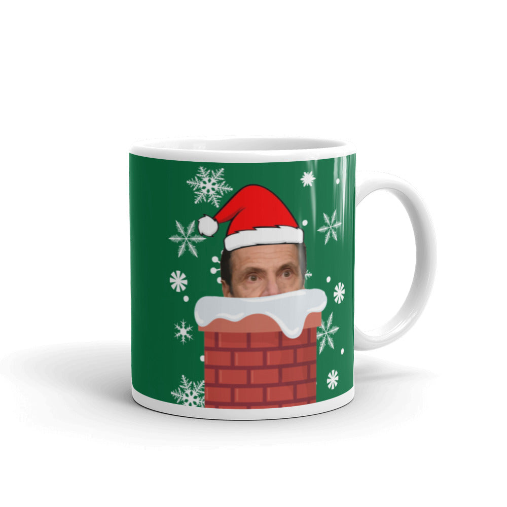 Cuomo Claus Coming Down the Chimney - Andrew Cuomo Mug - Cuomo Watching You - Cuomo Christmas 11oz Coffee Gift Mug
