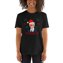 Load image into Gallery viewer, Ho Ho Ho It&#39;s President Joe - Biden Christmas Shirt - Biden Christmas Tshirt - Joe Biden President 46 Santa Hat Christmas Glasses Gift Shirt

