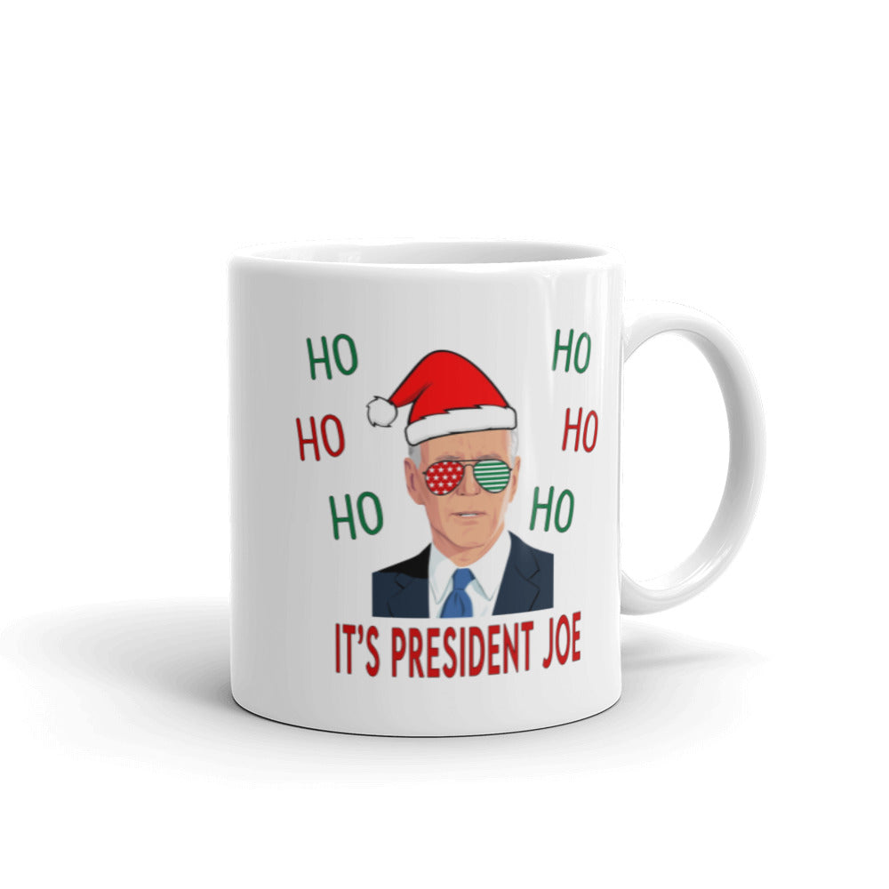 Ho Ho Ho It's President Joe - Biden Christmas Mug - Biden Christmas Gift Mug - Joe Biden President 46 Santa Snowflakes Wear a Mask